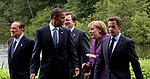Сильвио Берлускони Барак Обама Хосе Мануэль Баррозу Ангела Меркель и Николя Саркози стали участником 36-го саммита G8 20100625.jpg