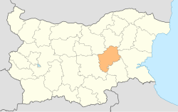 Location o Sliven Province in Bulgarie