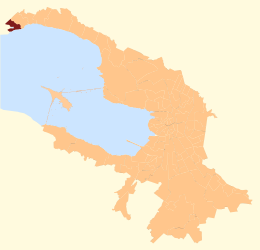 De situering van Smoljatsjkovo in de federale stad Sint-Petersburg