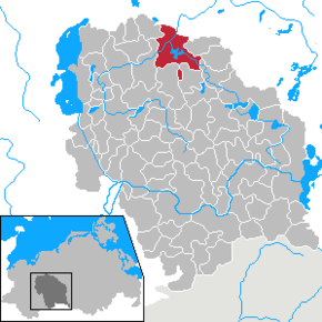 Poziția orașului Sternberg pe harta districtului Parchim
