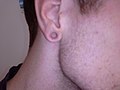 Stretched ear piercing without jewelry