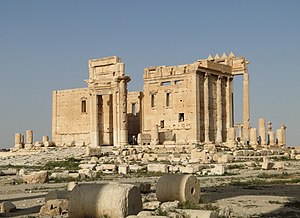 English: Temple of Bel, Palmyra, Syria Françai...