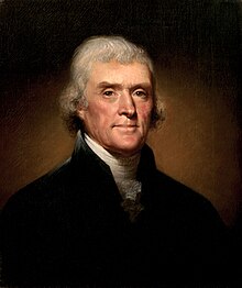 Portrait of Thomas Jefferson by Rembrandt Peale.
