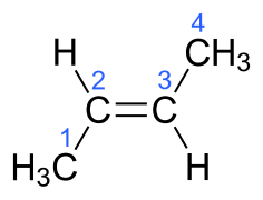 (E)-butène ou (E)-but-2-ène ou trans-but-2-ène.