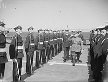 Turkish Military Mission With Western Mediterranean Fleet. 9 April 1943, on Board HMS Formidable, the Turkish Military Mission; Led by General Salih Omurtag and Consisting of 18 Senior Turkish Army and Air Forc A16199.jpg