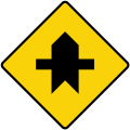 Intersection with a side road at right angles