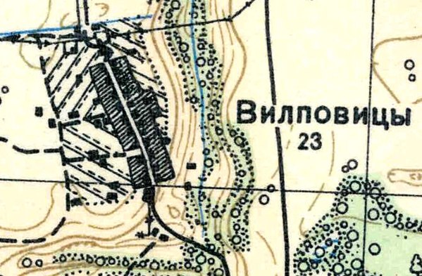 План деревни Вильповицы. 1939 год