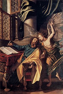 Vincenzo Campi, St. Matthew, Pavia, San Francesco. Vincenzo Campi - St Matthew and the Angel - WGA03832.jpg