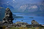 Man-made siedi near the lake Seydozero