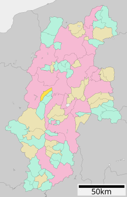 Location of Hata in Nagano