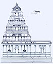 1834 sketch of elements in Hindu temple architecture, four storey vimana.jpg