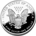 Revers de l'American Silver Eagle (1986).