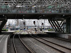 Zaandam, Gleislage zwischen den Bahnsteigen