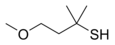 Kemia strukturo de 4-methoxy-2-methylbutane-2-thiol