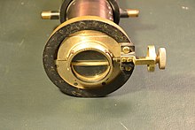 The split lens of the Bamberg Heliometer (late 19th century) Bamberg Heliometer No 3253.jpg