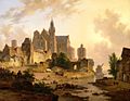 Stadsgezicht aan de Rijn bij ondergaande zon (1836)