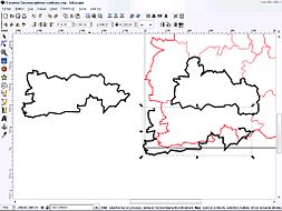 8) Séparer (=décombiner, Shift+Ctrl+k) tous les tracés les uns des autres. Supprimer les restes du duplicata de la 1ère zone.