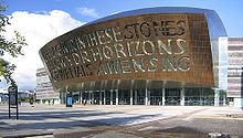 Welsh Millennium Centre, Cardiff, WNO's home base since 2004 Cardiff Bay WMC.jpg