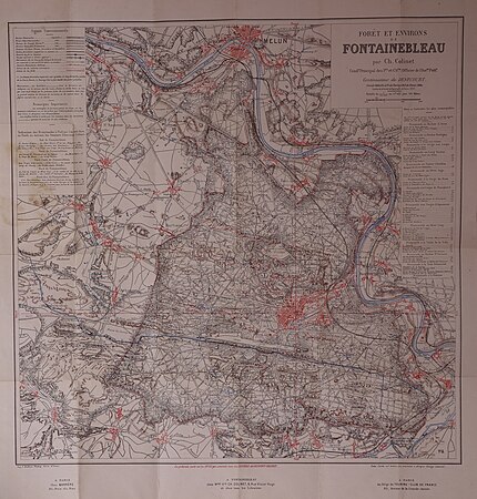 Carte de la forêt de Fontainebleau réalisée par Colinet, en 1906.