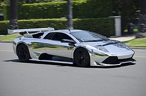 Lamborghini Murciélago with a chrome wrap