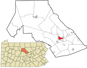 Location of Lock Haven in Clinton County, Pennsylvania (right) and of Clinton County in Pennsylvania (left)