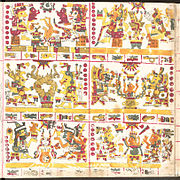 (1a) Chantico-Mictlantecuhtli (1b) Xochiquétzal-Xochipilli (2a) Cintéotl-Chalchiuhtlicue (2b) Tláloc-Chalchiuhtlicue (3a) Tlazoltéotl-Patécatl (3b)