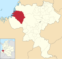 廷比基位于考卡省的位置