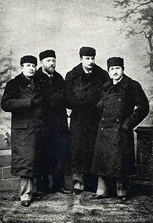 České kvarteto roku 1895: zleva K. Hoffmann, H. Wihan, O. Nedbal a J. Suk.