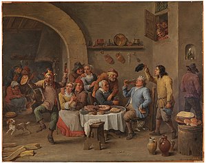 David[Betiko hautsitako esteka] Teniers-en 1650-1660ko "Erregearen edana"