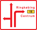 G15: Orientierungstafel mit Fahrstreifenaufteilung