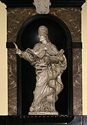Escultura de Gregorio Magno en la colegiata de Sant-Denis en Lieja.
