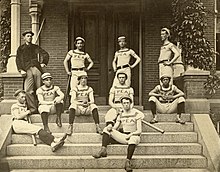 Exeter baseball team in 1881, including a student from the Chinese Educational Mission. Exeter Baseball.JPG