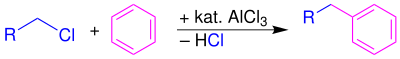 Reaktionsschema Friedel-Crafts-Alkylierung