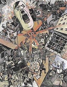 "The Third Reich", 1934 painting by the anti-Nazi exile German painter Heinrich Vogeler Heinrich Vogeler-Das Dritte Reich-1934.jpg