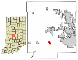 Расположение Клейтона в округе Хендрикс, штат Индиана.
