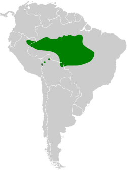 Distribución geográfica del saltarín crestirrojo.