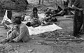爆心地から約1kmの岩川町で救援を待つ被爆者（1945年8月10日）
