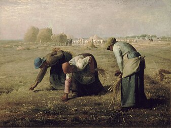 Des glaneuses, huile sur toile de Jean-François Millet (1857, musée d'Orsay). (définition réelle 5 354 × 4 006)