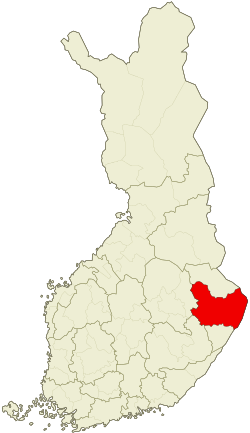 موقعیت ناحیه یوئنسو Joensuu sub-region