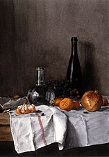 Nature morte avec du vin, de l'eau, des fruits et des noix (1864), Baltimore, Walters Art Museum.