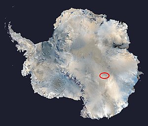 Location of Lake Vostok in East Antarctica