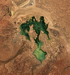 Satellite photo of Lake Gregory