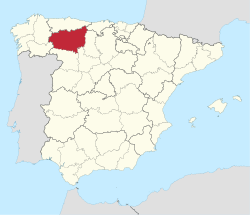 Map of Spain with León highlighted