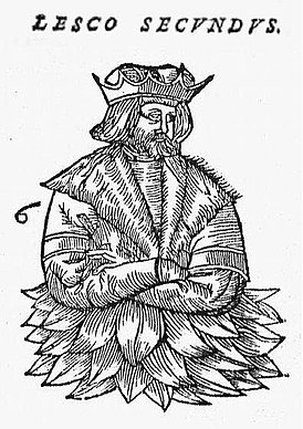 Лешко II. Изображение из хроники 1578 года