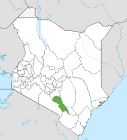 Location of Makueni County (Green)