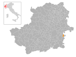 Locatie van Arignano in Turijn (TO)