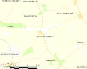 Poziția localității Soligny-les-Étangs