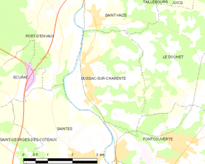 Poziția localității Bussac-sur-Charente