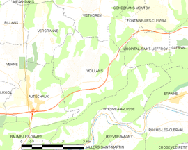 Mapa obce Voillans