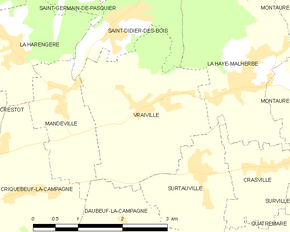 Poziția localității Vraiville